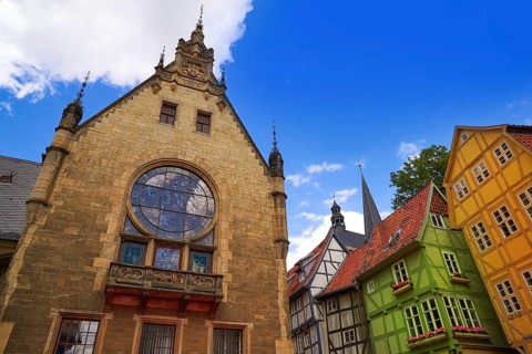 Church Quedlinburg facade in Harz Saxony Anhalt Germany