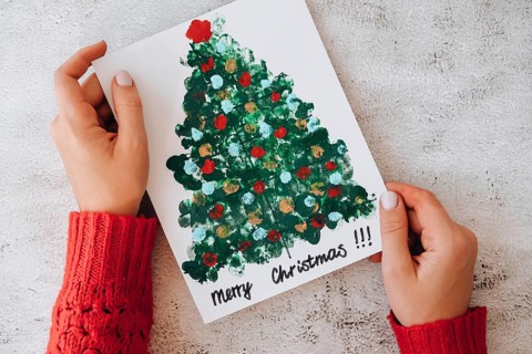 DIY Making greeting card Handmade crafts on holiday for children. Step by step. Do it yourself.