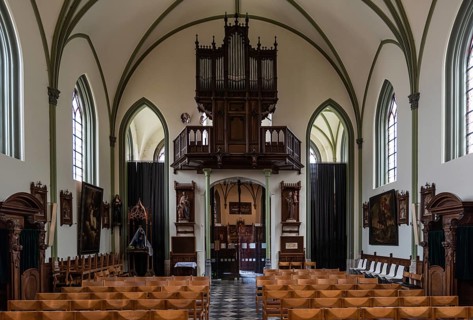 Lovenjoel, Flemish Brabant Region, Belgium, 01 29 2022: Interieur design of the gothic Saint