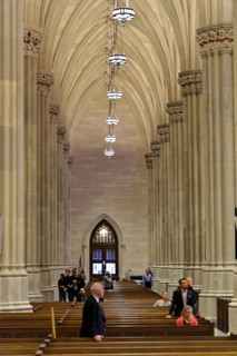Saint Patricks Old Cathedral or Old St. Patricks, Lower Manhattan, interior view of a nave with