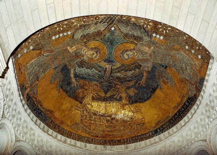 Germigny-des-Prés, church, Carolingian mosaic in the apse