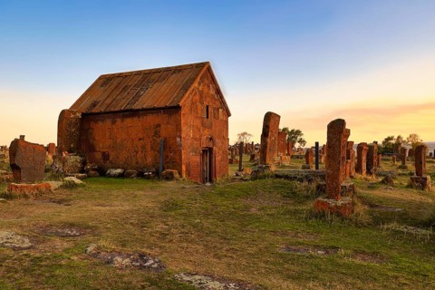 Noratus cemetery at Sevan lake, Armenia, Asia