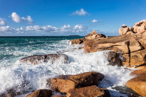 Atlantic coast in Brittany near Ploumanac?h