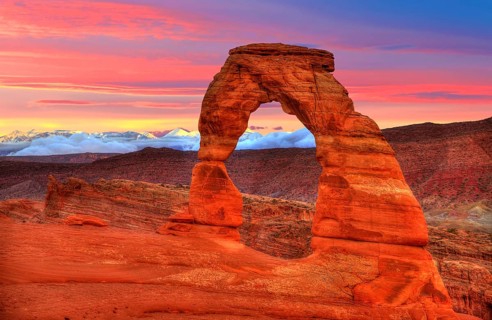 Arches National Park Delicate Arch sunset in Moab Utah USA photo mount