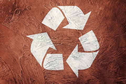Recycle symbol on Grunge background. Vintage style