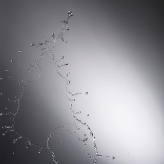 Water drop splash with grey background