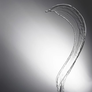 Water drop splash with grey background