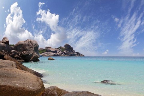 The most beautiful beach in the picturesque Similan Islands. Scenic cliffs and clear azure water