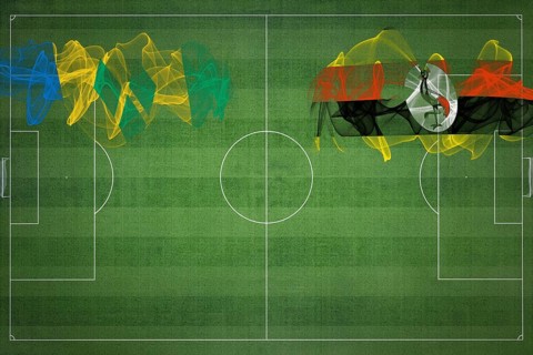 Saint Vincent and the Grenadines vs Uganda Soccer Match, national colors, national flags, soccer