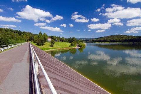 Germany, Hesse, Schotten, Nidda reservoir, reservoir, bathing lake, inland waters, Federal Republic