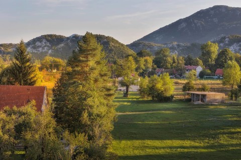Durmitor mountains, Montenegro National Park, summer wooden houses
