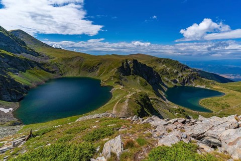 The Seven Rila Lakes in the Rila Mountain, Bulgaria, Europe
