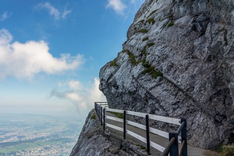 Rock path on Mount Pilatus in Switzerland