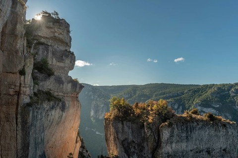 Landscape of a wild and preserved valley, canyon in the Cevennes national park. biosphere reserve