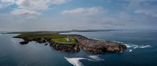 Panorama landscape of St. John's Point and the lighthouse in Donegal Bay in the northwest of