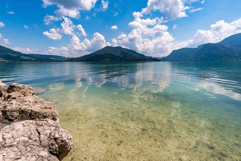 The beautiful Mondsee in the Upper Austrian Salzkammergut