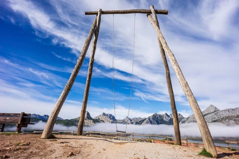 The highest swing in the world, Riaño, province of León, autonomous community of Castile and León,