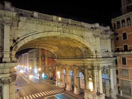 Night in Genoa, Italy, Europe