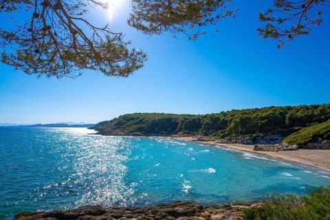 Cala de roca Plana beach in Tarragona beside Waikiki beach also Cala Fonda