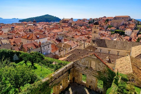Overview of the old town of Dubrovnik, Croatia, Europe
