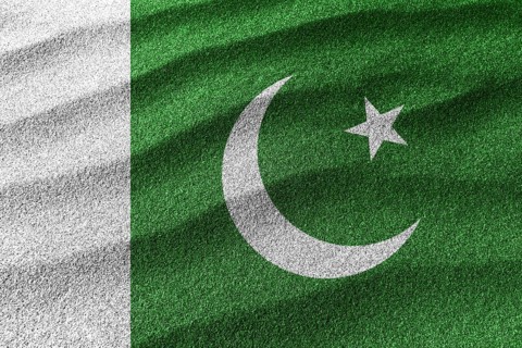 Pakistan sand flag, national flag sand background
