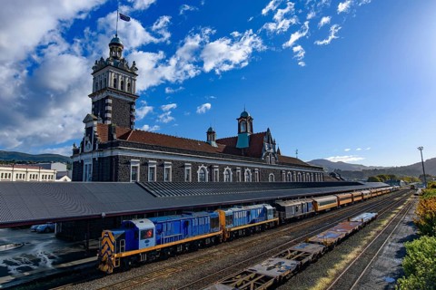 Dunedin railway station in Dunedin on New Zealand's South Island
