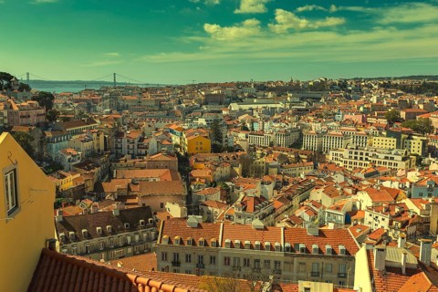 Historic old district Alfama in Lisbon, Portugal, Europe
