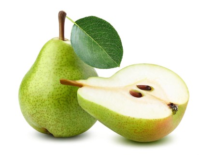 Pears isolated on white background. Clipping Path. Full depth of field