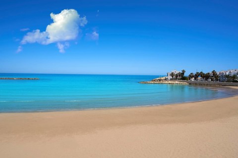 Playa de las fuentes beach in Alcossebre also Alcoceber of Castellon spain