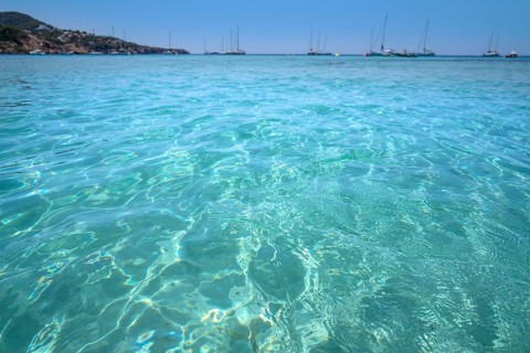 Ibiza Cala Tarida beach in Sant Josep of Balearic Islands