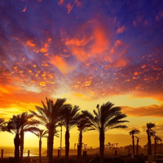 Almeria Cabo de Gata sunset in Retamar beach at Spain
