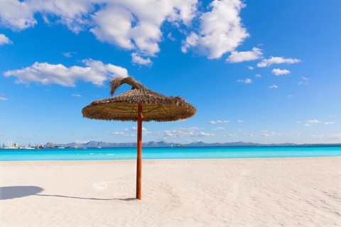 Mallorca Platja de Alcudia beach in Majorca Balearic islands