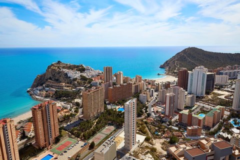 Benidorm Poniente beach in Alicante Mediterranean of Spain