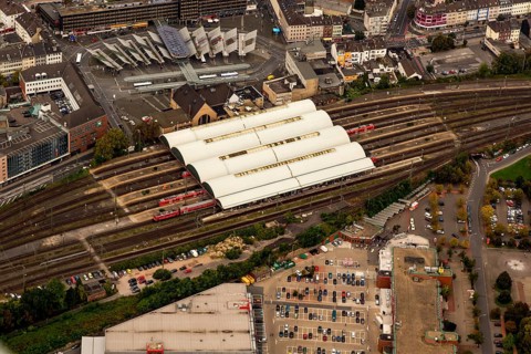 Mönchengladbach, North Rhine-Westphalia, main railway station with Europaplatz, bus station