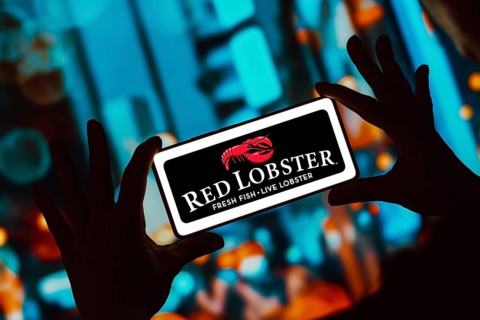 December 13, 2023, Brazil. In this photo illustration, the Red Lobster logo is displayed on a