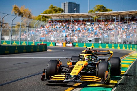 MELBOURNE, AUSTRALIA, MARCH 22: Lando Norris of Great Britain drives the McLaren MCL38 during first