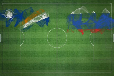 Marshall Islands vs Russia Soccer Match, national colors, national flags, soccer field, football