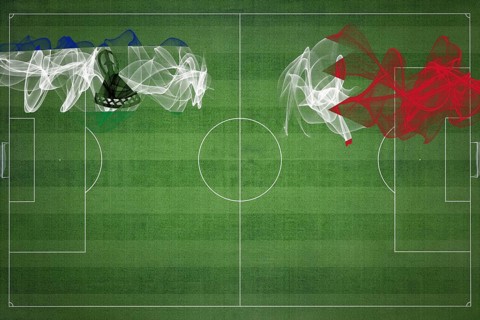 Lesotho vs Bahrain Soccer Match, national colors, national flags, soccer field, football game,