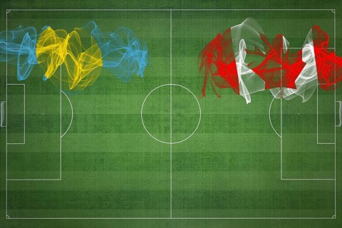 Palau vs Canada Soccer Match, national colors, national flags, soccer field, football game,