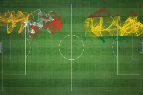 Bhutan vs Bolivia Soccer Match, national colors, national flags, soccer field, football game,