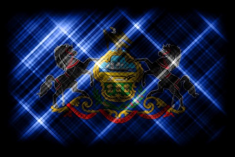 Pennsylvania state flag, Pennsylvania flag background modern flag