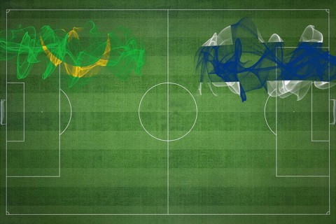 Mauritania vs Finland Soccer Match, national colors, national flags, soccer field, football game,