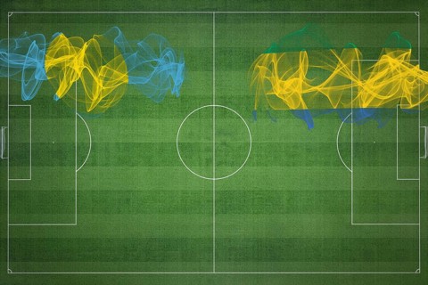 Palau vs Gabon Soccer Match, national colors, national flags, soccer field, football game,
