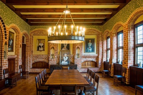 Remter or dining room in the historic monastery of Walsrode, Lower Saxony, Germany, Europe
