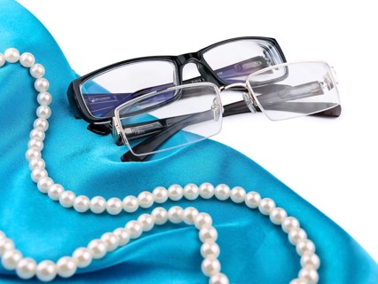 Pair of modern stylish eyeglasses over the white background