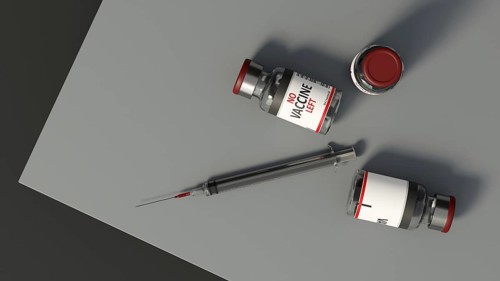 No corona vaccine left in hospital. 3D illustration