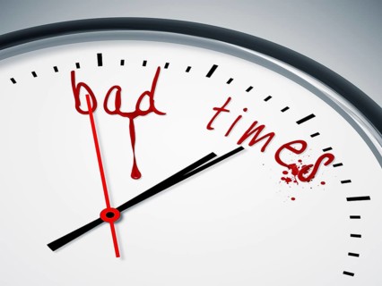 A nice clock with bad times and blood