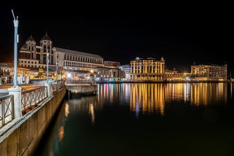 Caudan Waterfront in the evening, Port Louis, Indian Ocean, Island, Mauritius, Africa