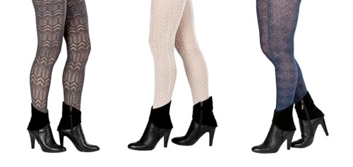 A collage made up of three pairs of female legs in pantyhose and boots isolated on a white