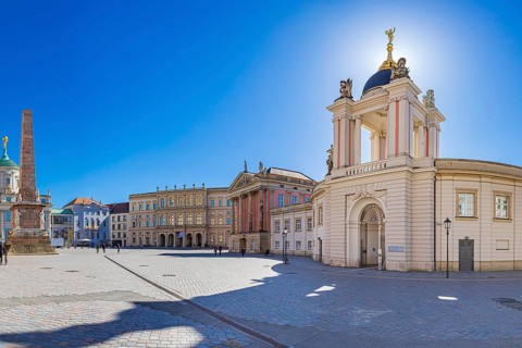 Alter Markt with view of Museum Barberini and City Palace in Potsdam, Germany